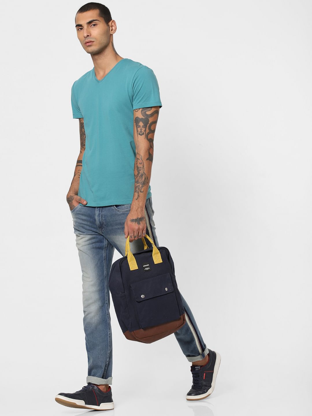 Turquoise V Neck T-shirt