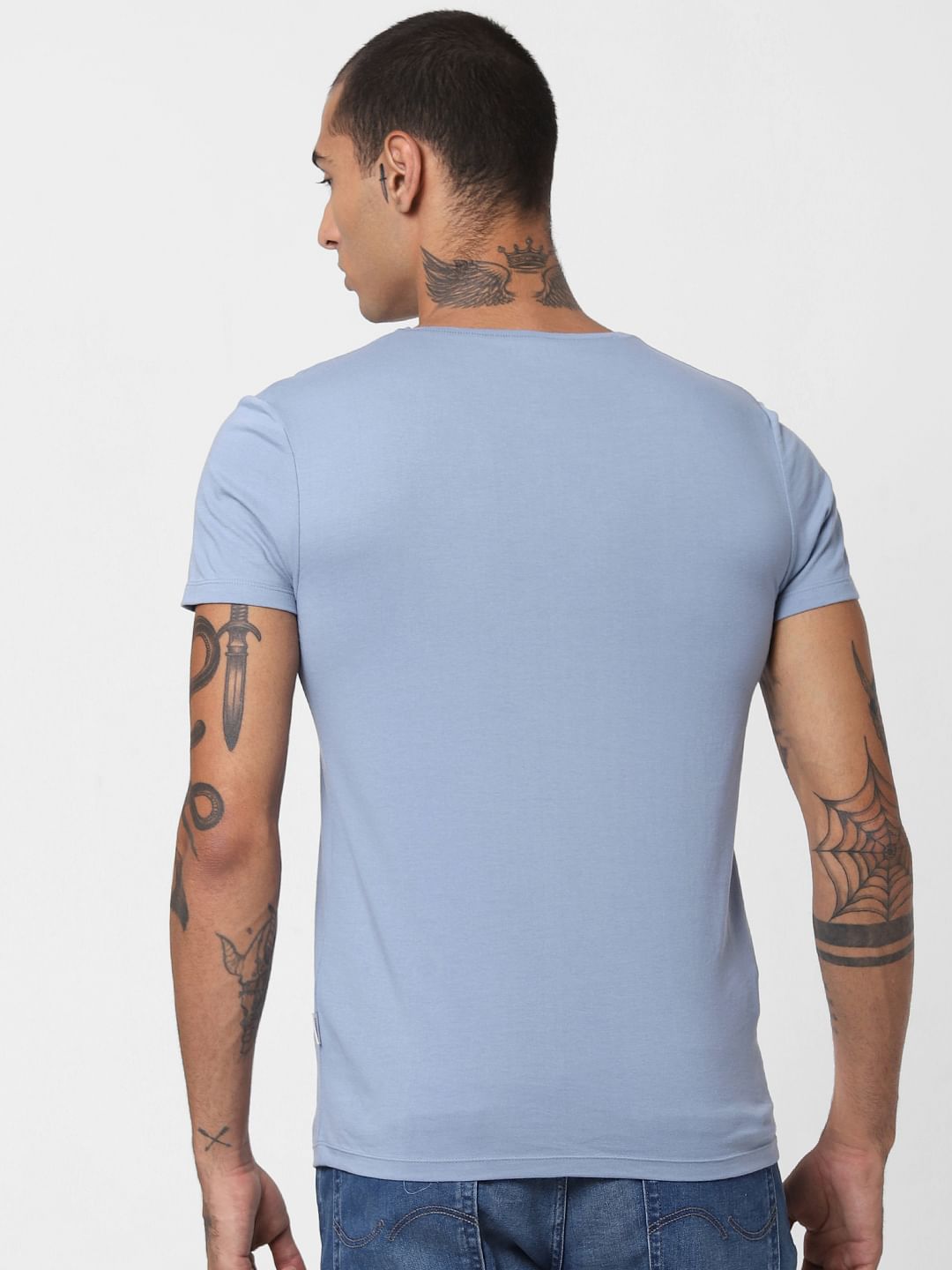Blue Crew Neck T-shirt