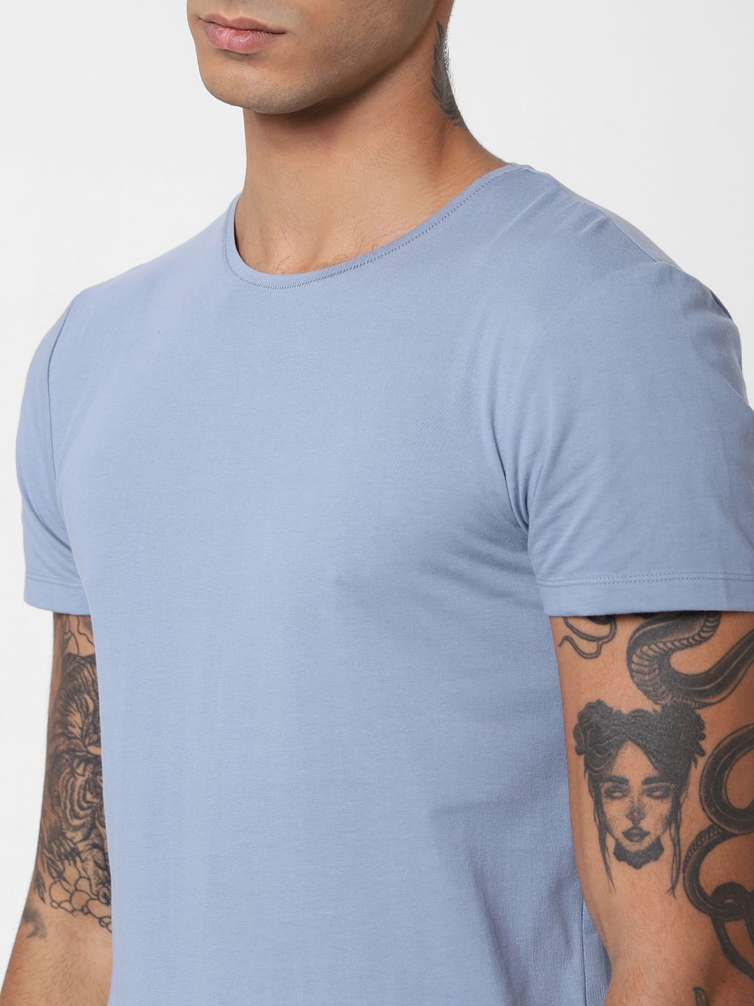 Blue Crew Neck T-shirt