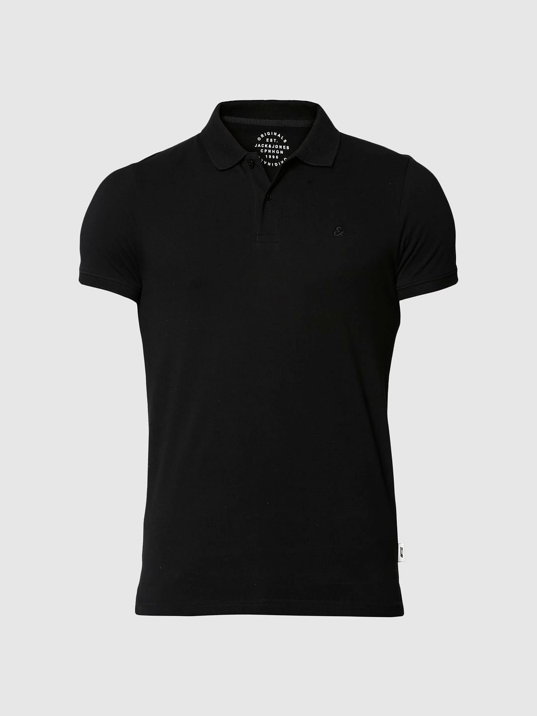 Black Polo Neck T-Shirt