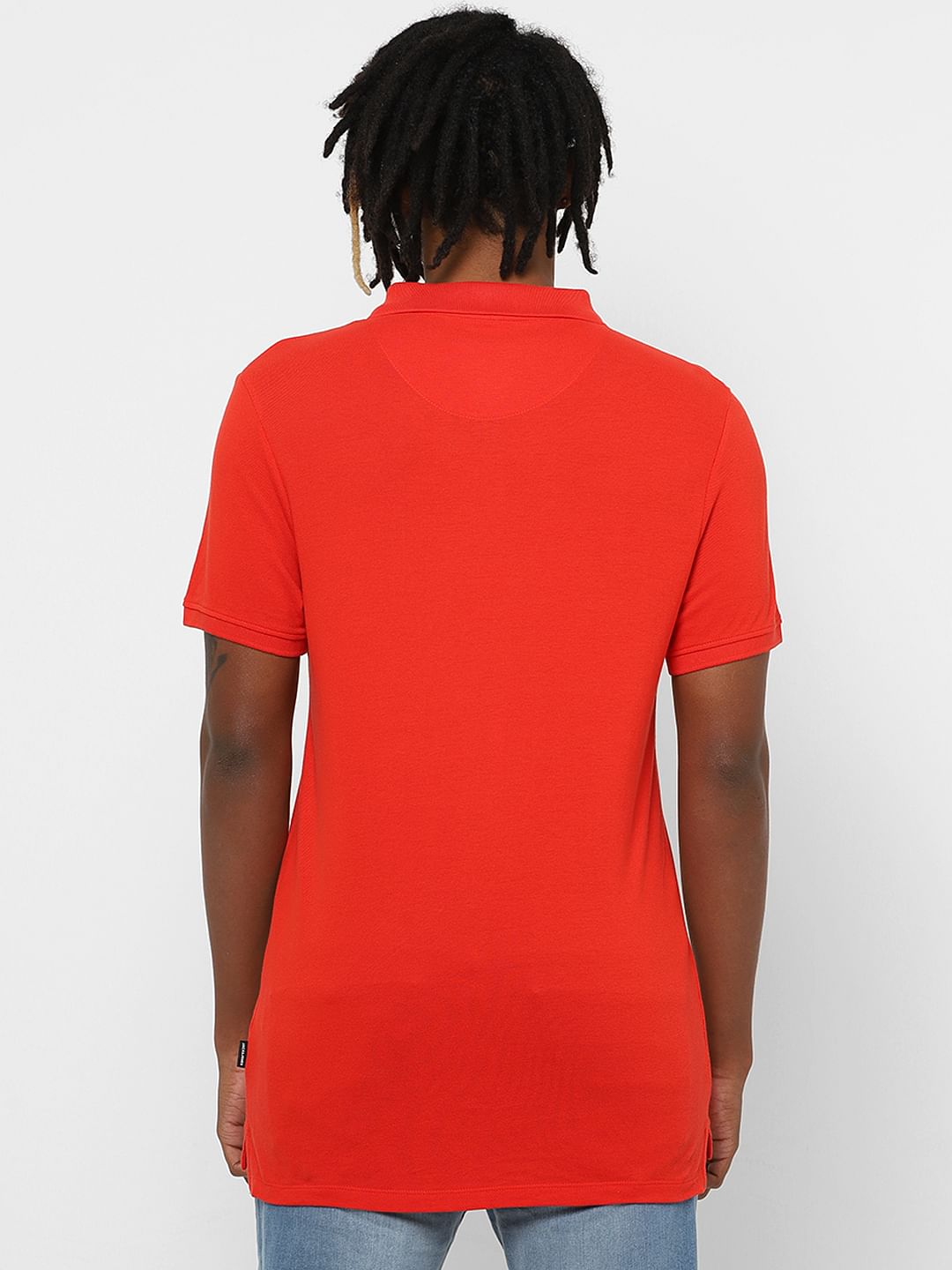 Bright Orange Polo Neck T-shirt