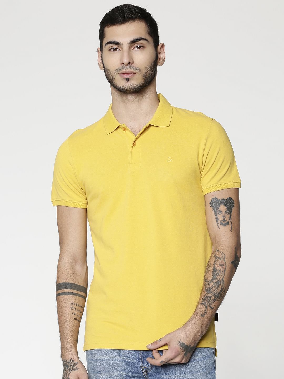 Yellow Polo Neck T-shirt