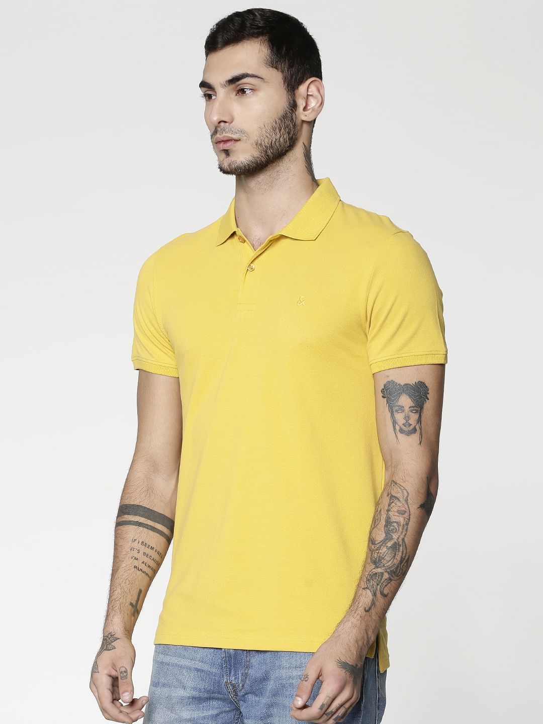 Yellow Polo Neck T-shirt