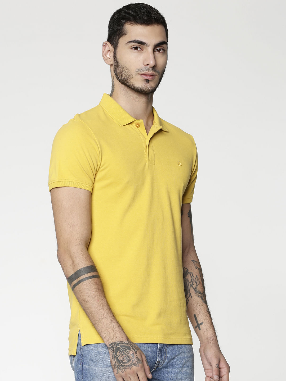 Yellow Polo Neck T-shirt