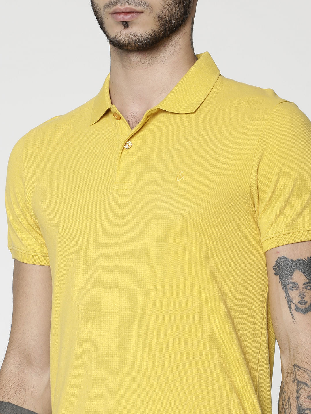 Yellow Polo Neck T-shirt