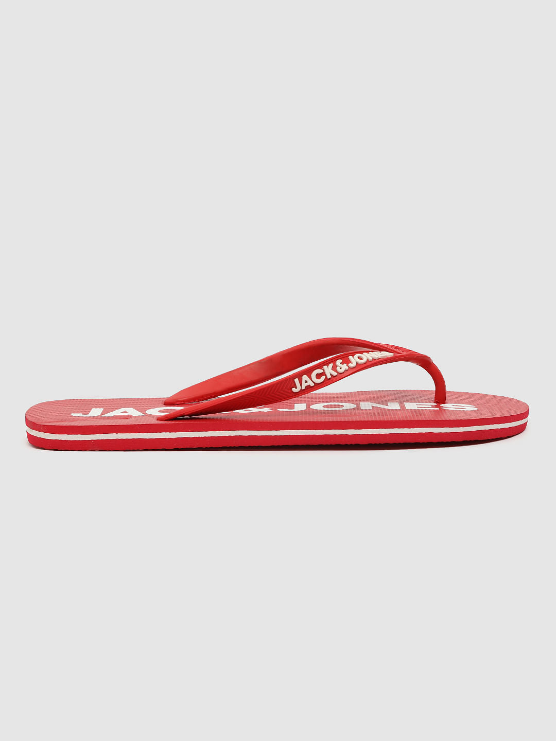 Red Logo Print Flip Flops