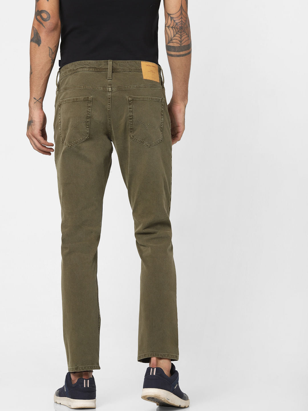 Green Low Rise Slim Fit Pants