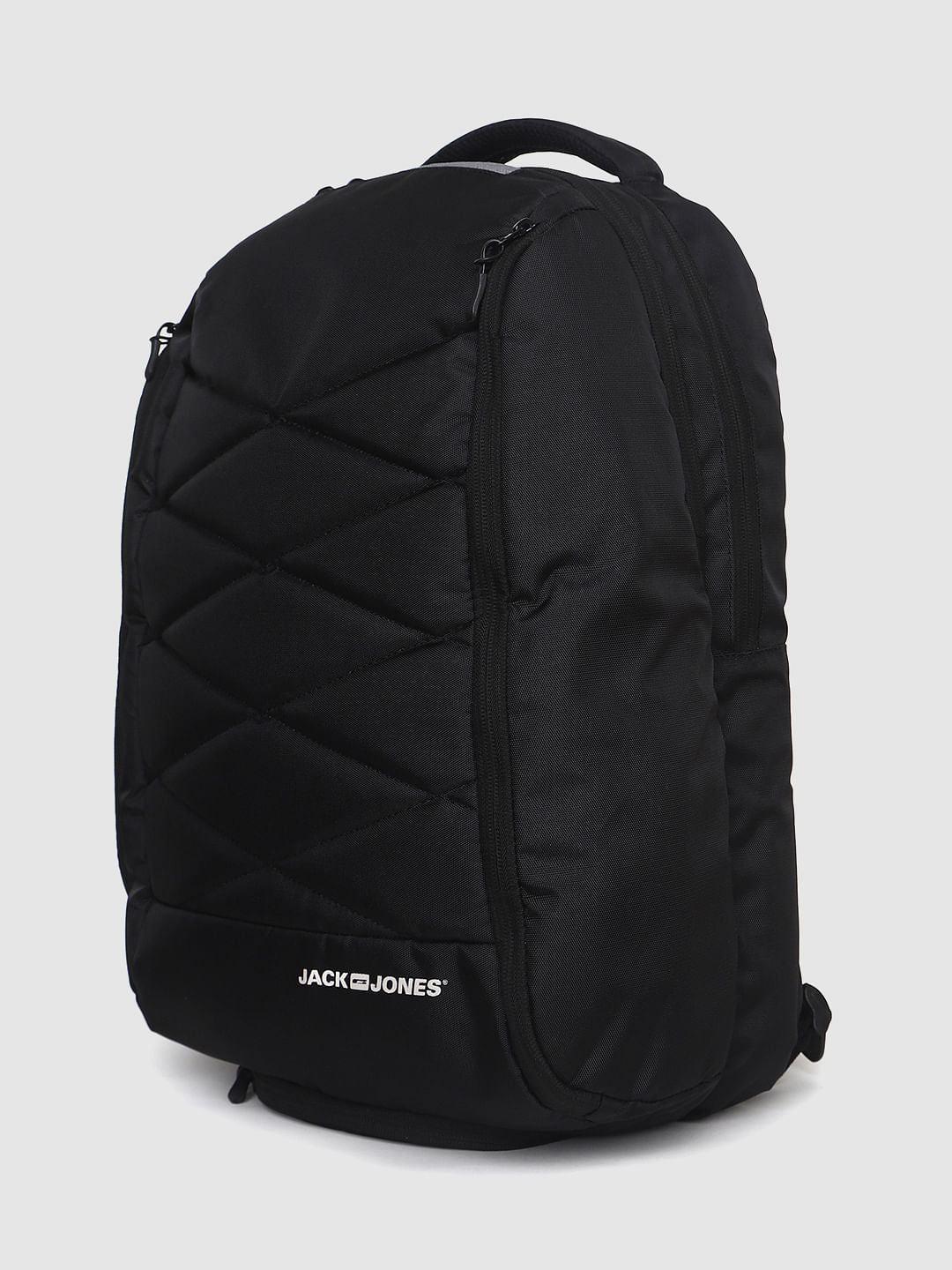 Black Logo Print Backpack