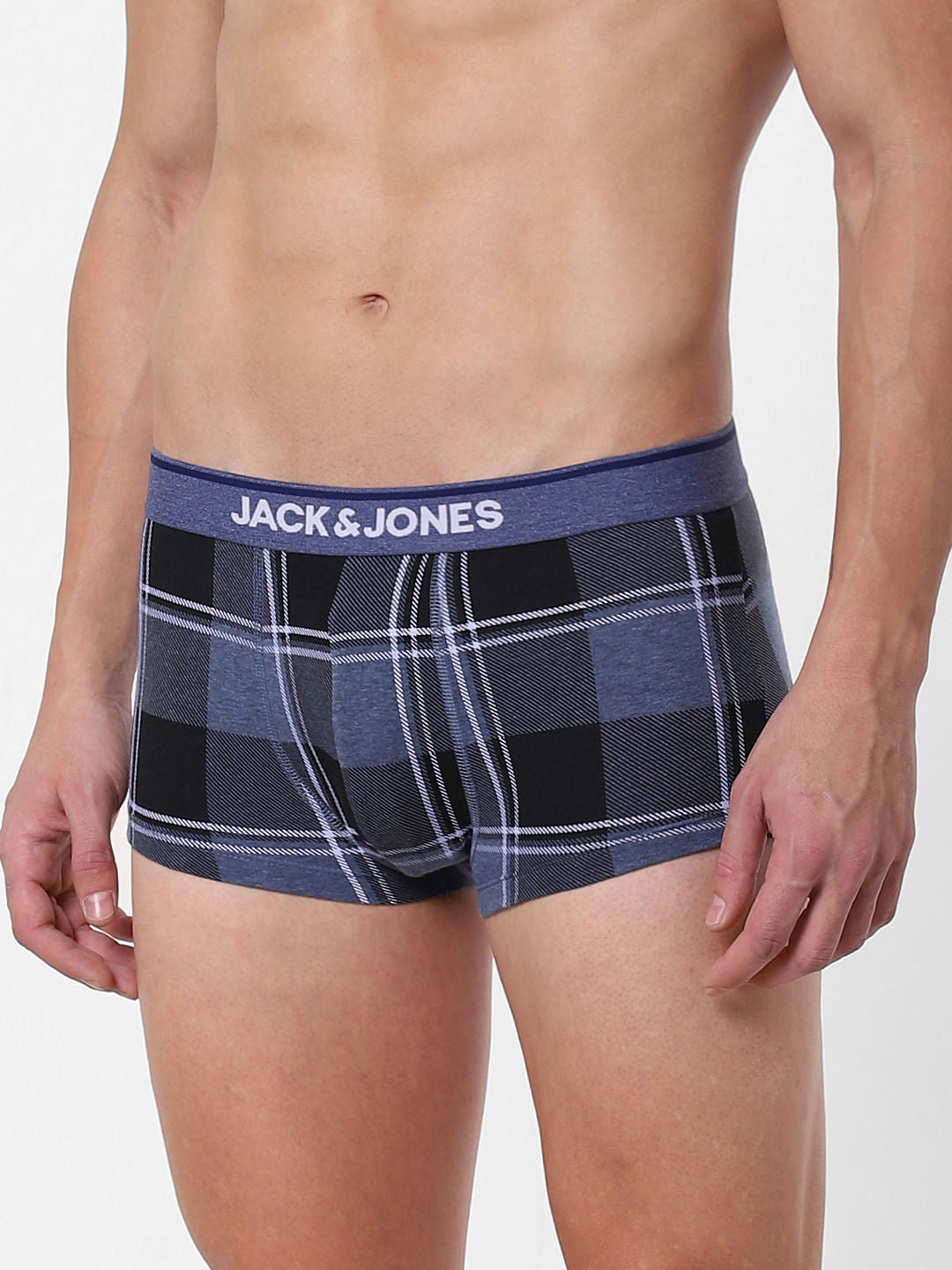 Blue Check Brazilian Trunks