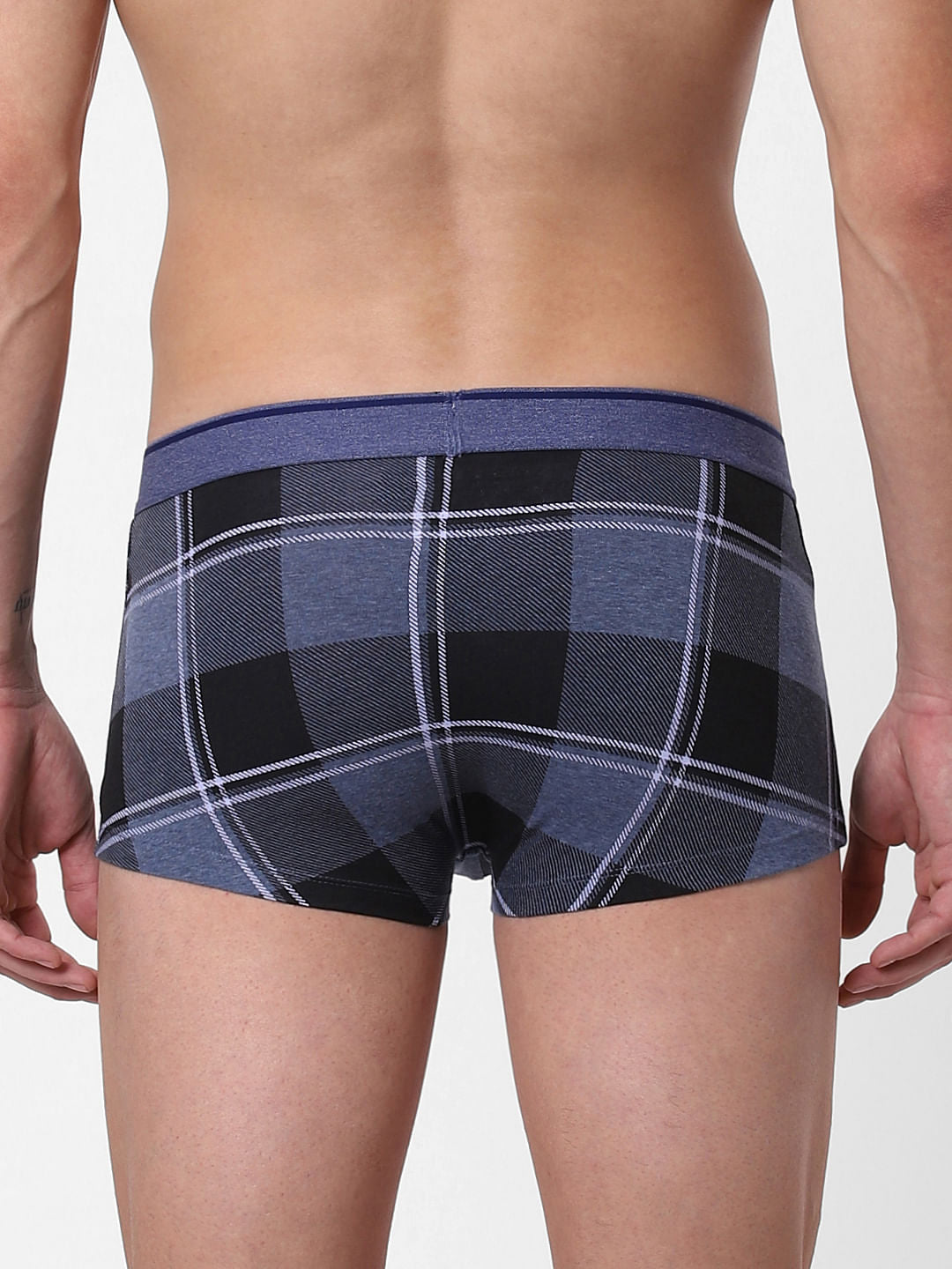 Blue Check Brazilian Trunks