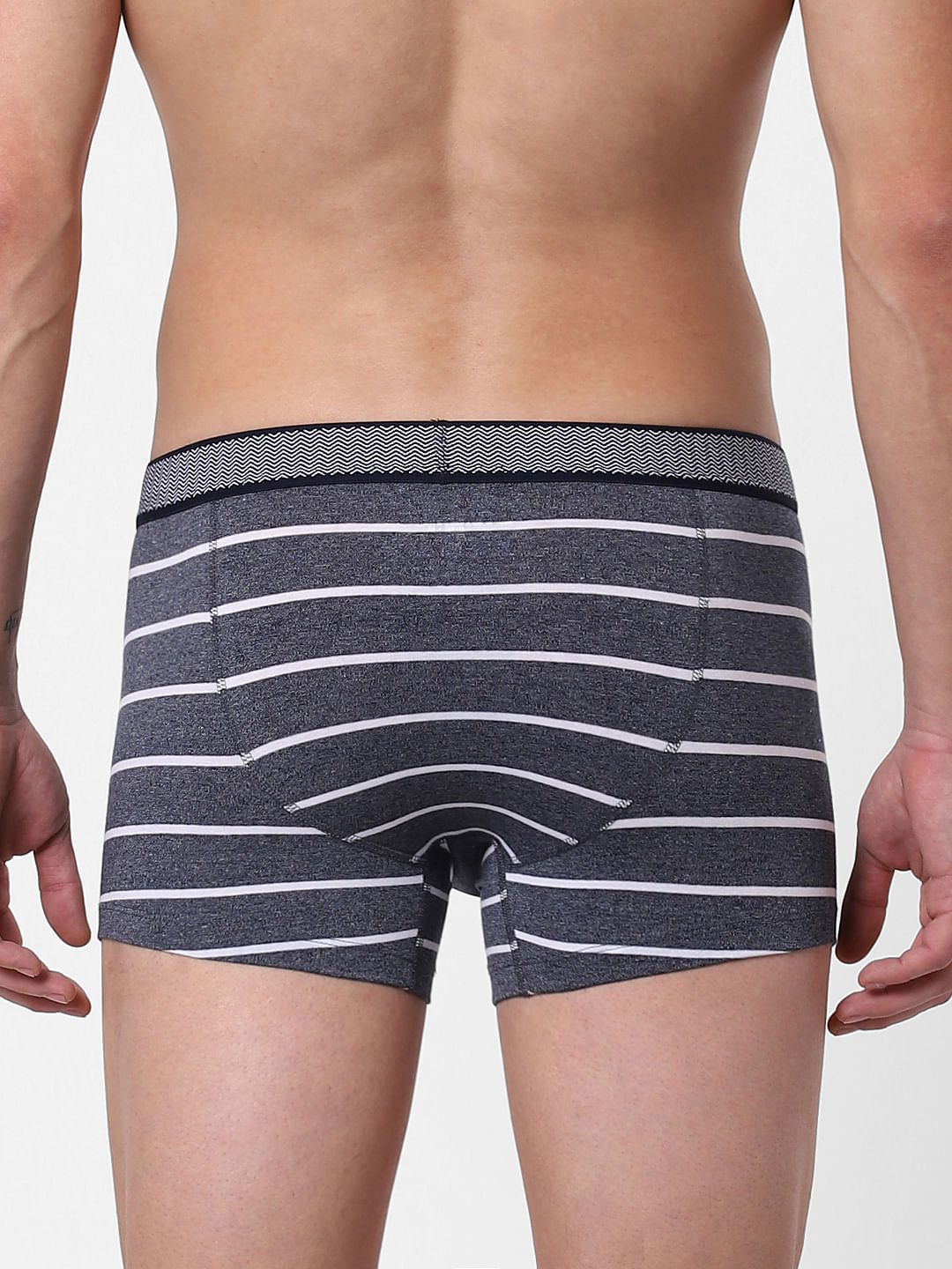 Blue Striped Brazilian Trunks