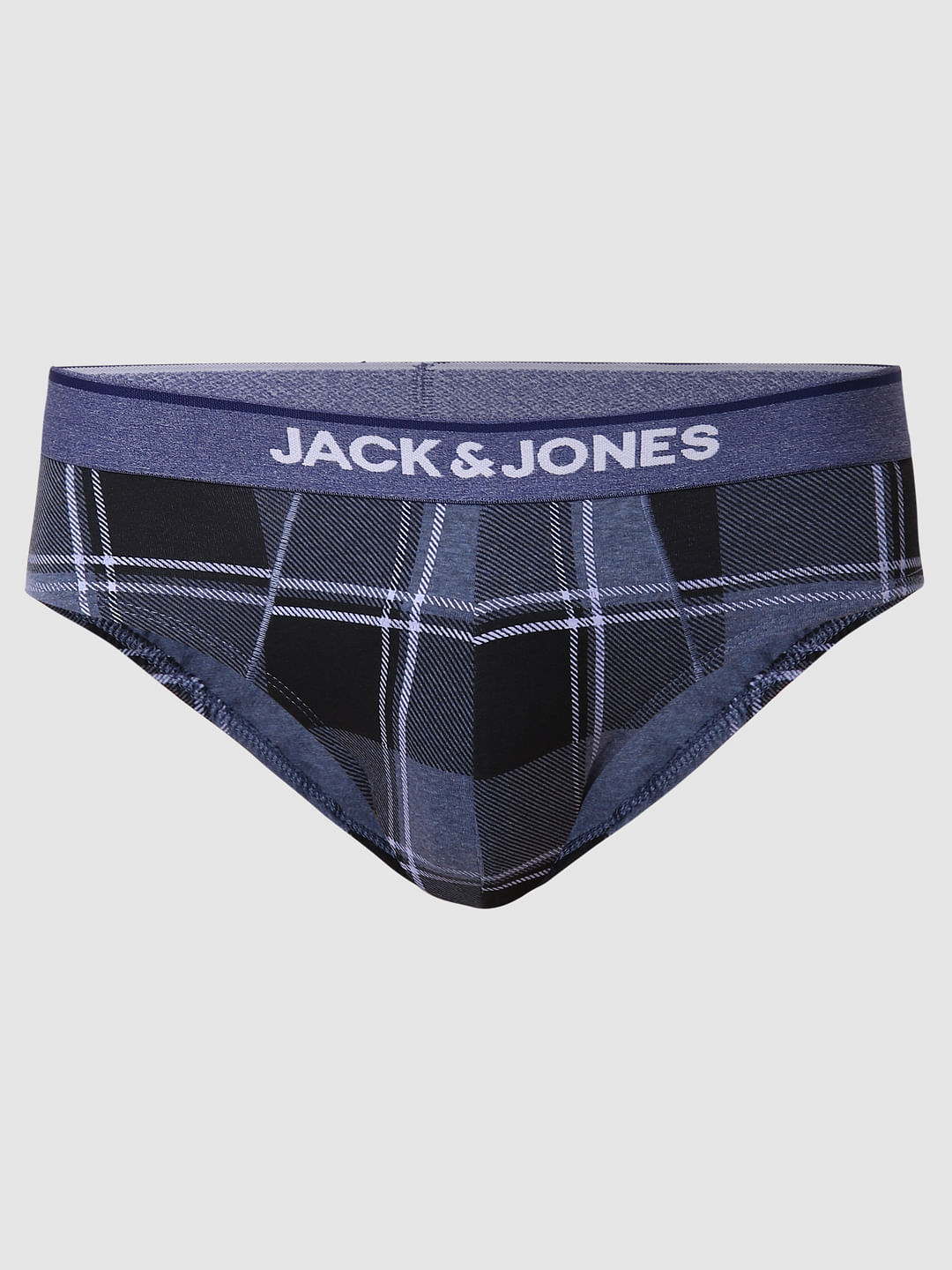 Blue Check Print Briefs