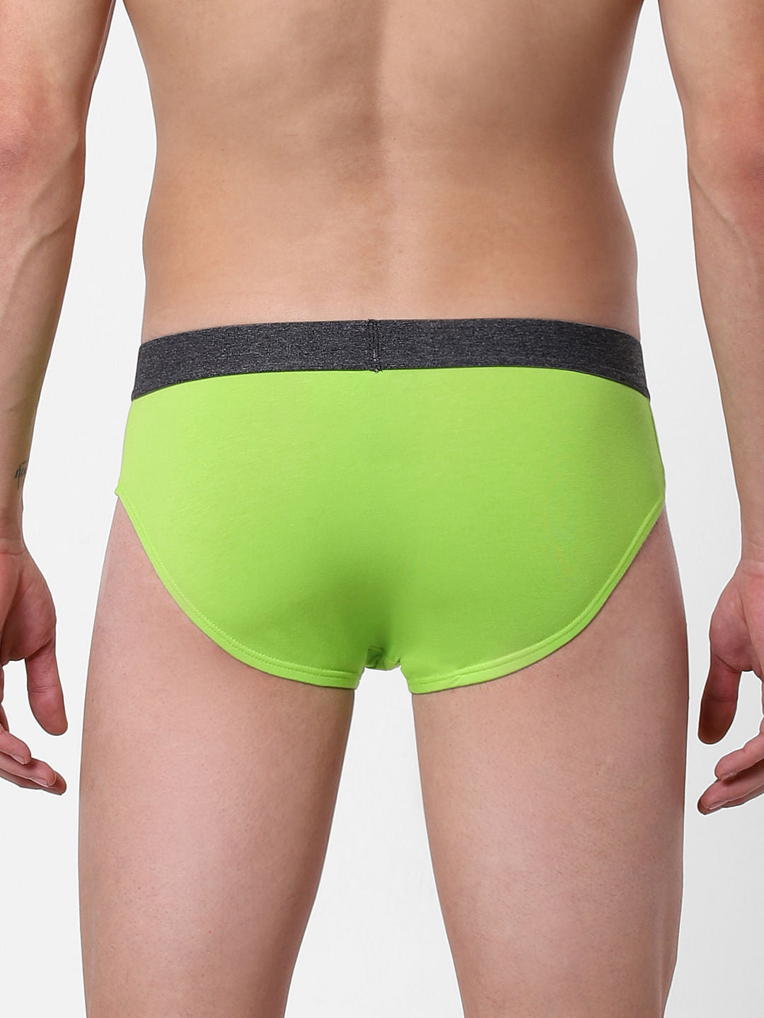 Green Logo Print Briefs
