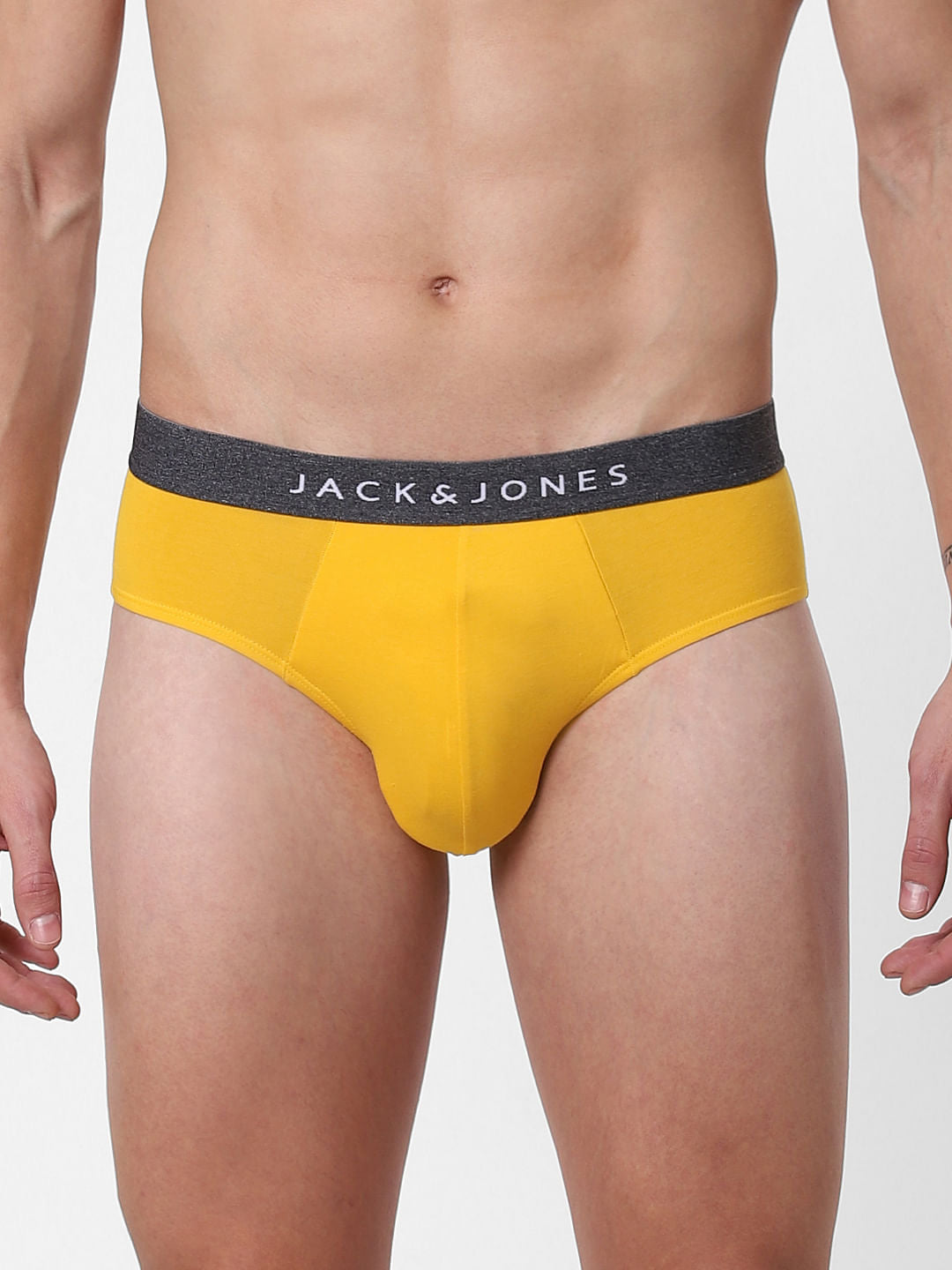 Yellow Logo Print Briefs