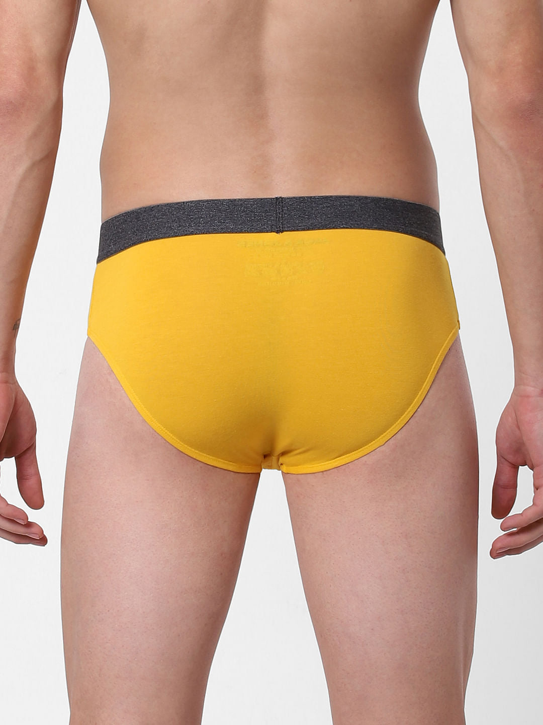 Yellow Logo Print Briefs