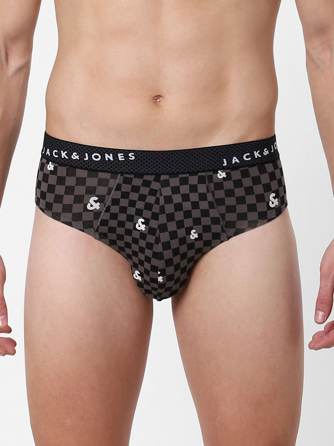 Black Check Briefs