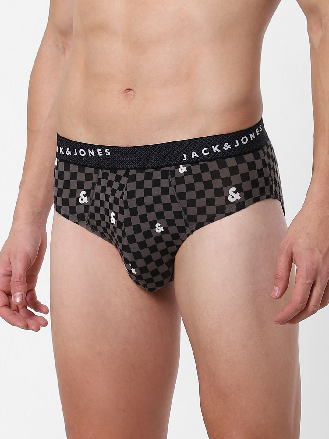Black Check Briefs