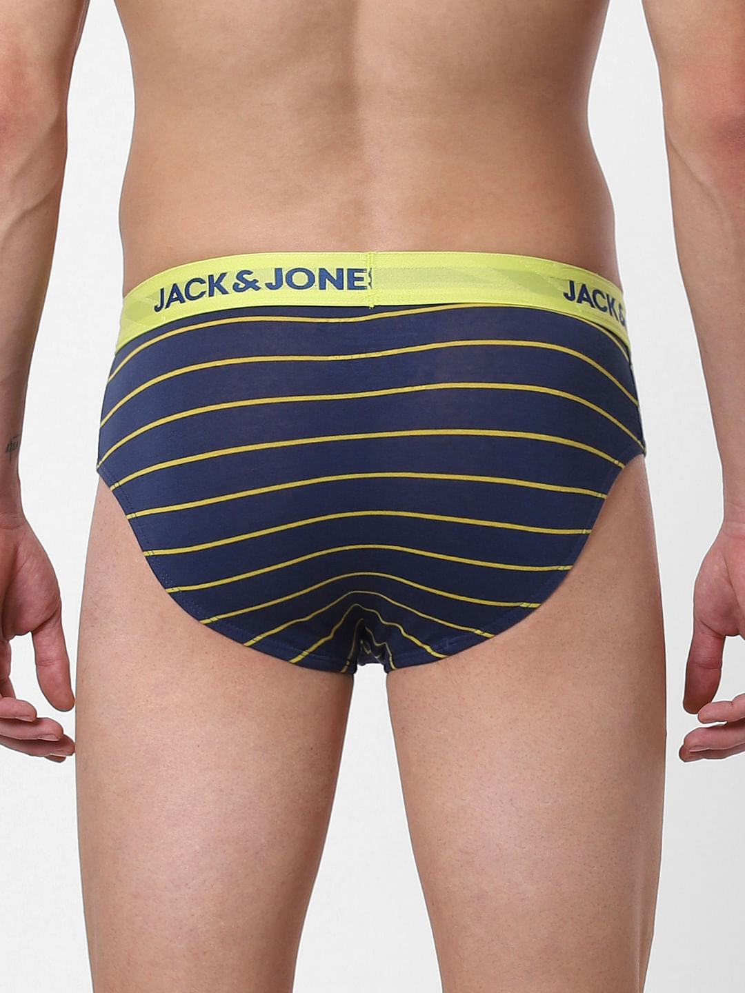 Dark Blue Striped Briefs
