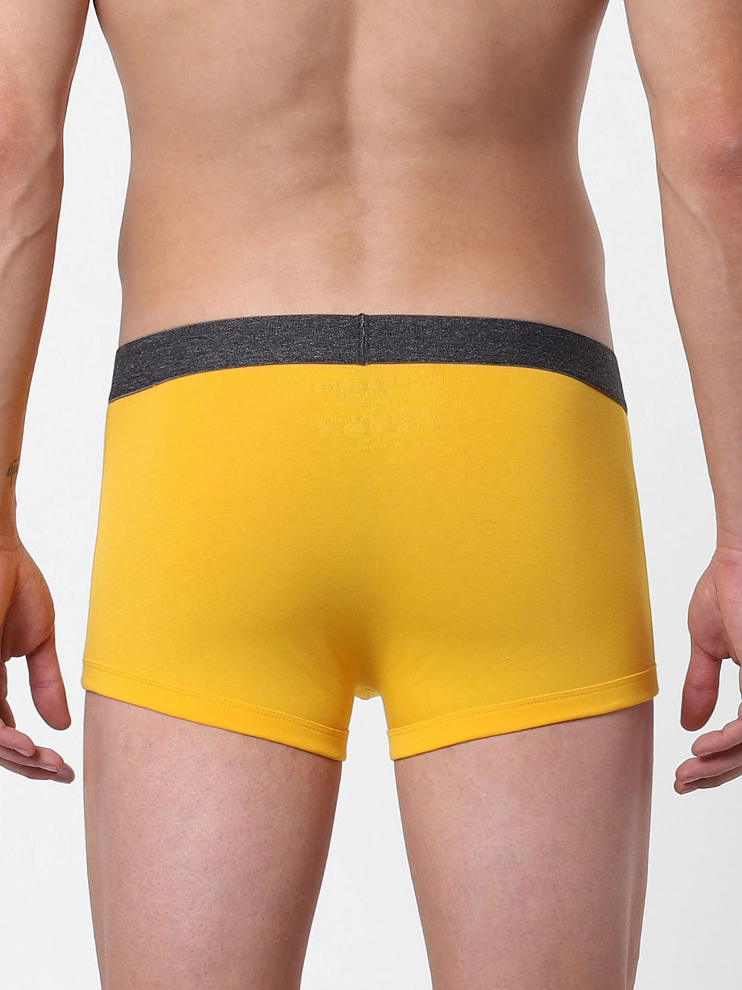 Yellow Logo Print Brazilian Trunks