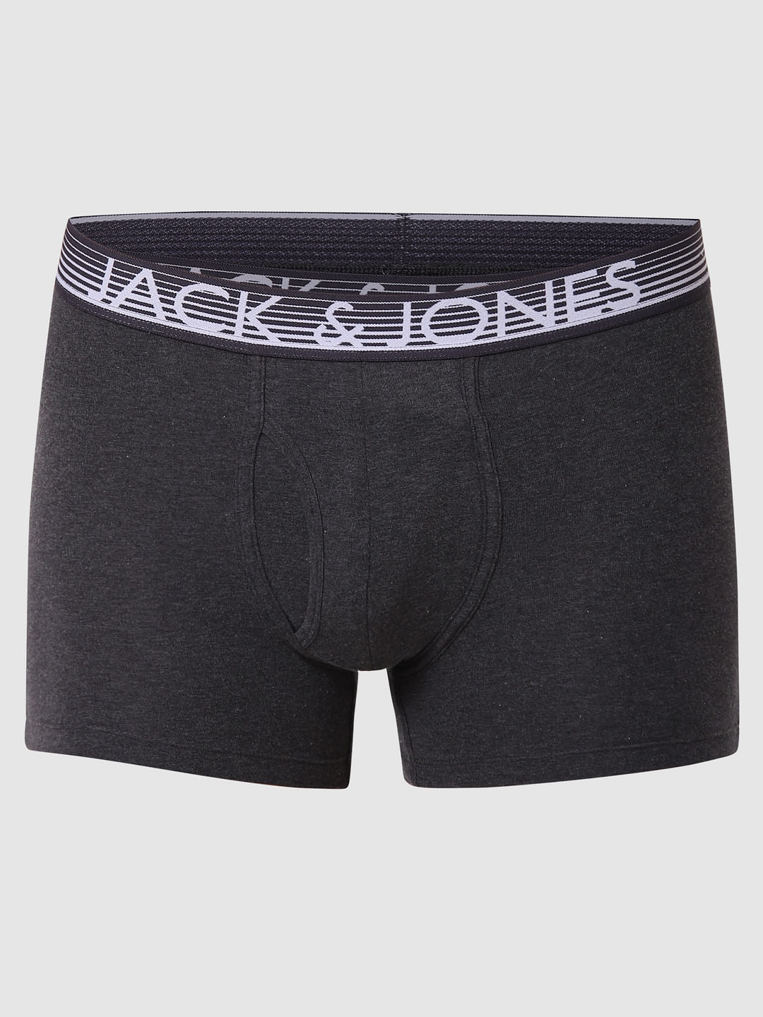 Dark Grey Logo Print Trunks