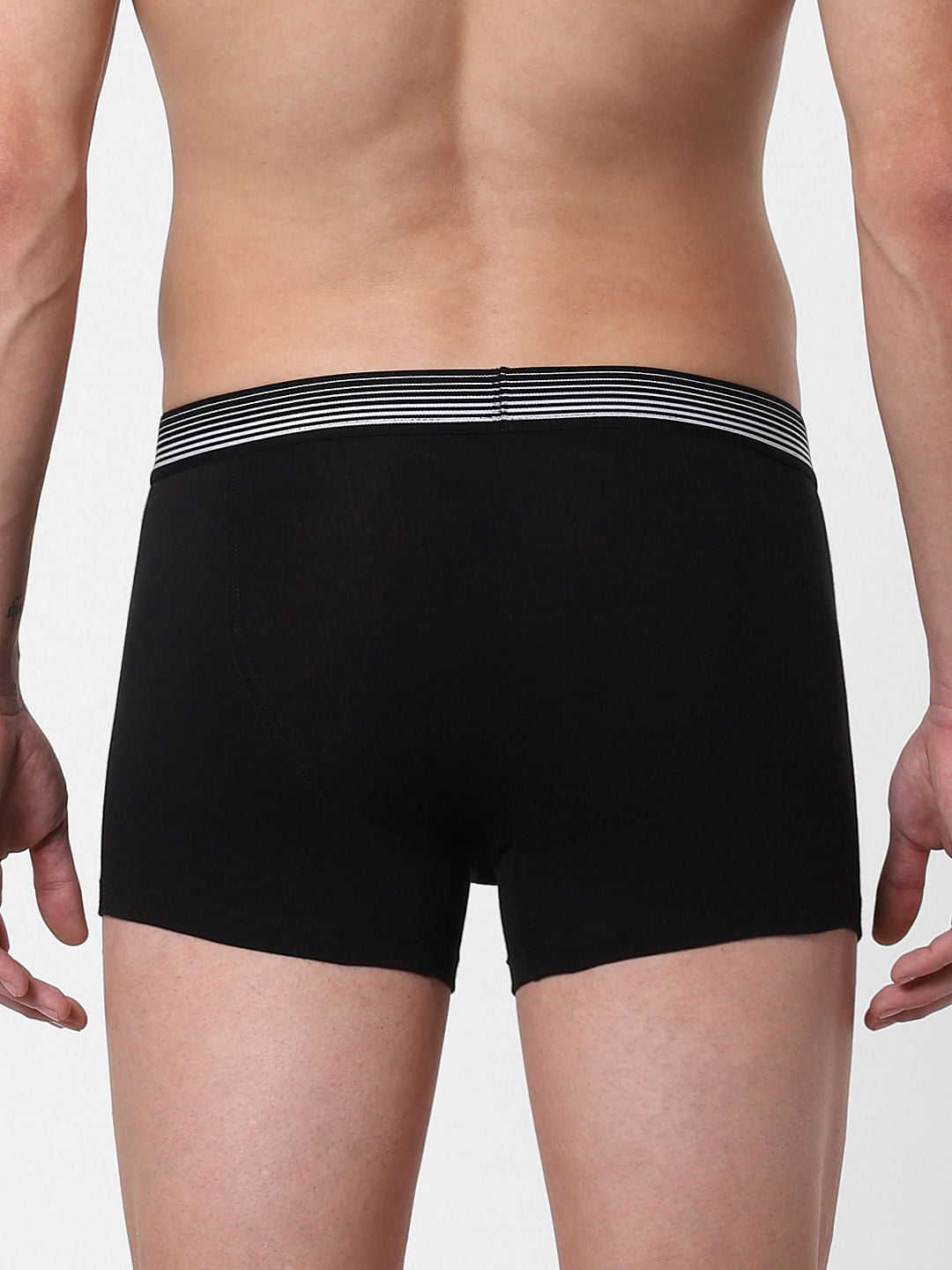 Black Logo Print Trunks