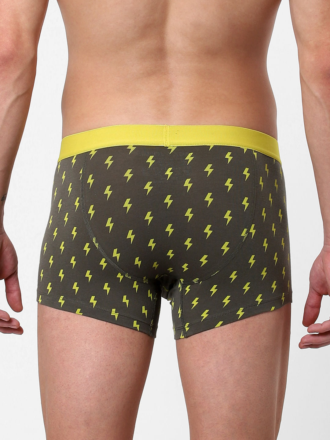 Green All Over Print Brazilian Trunks