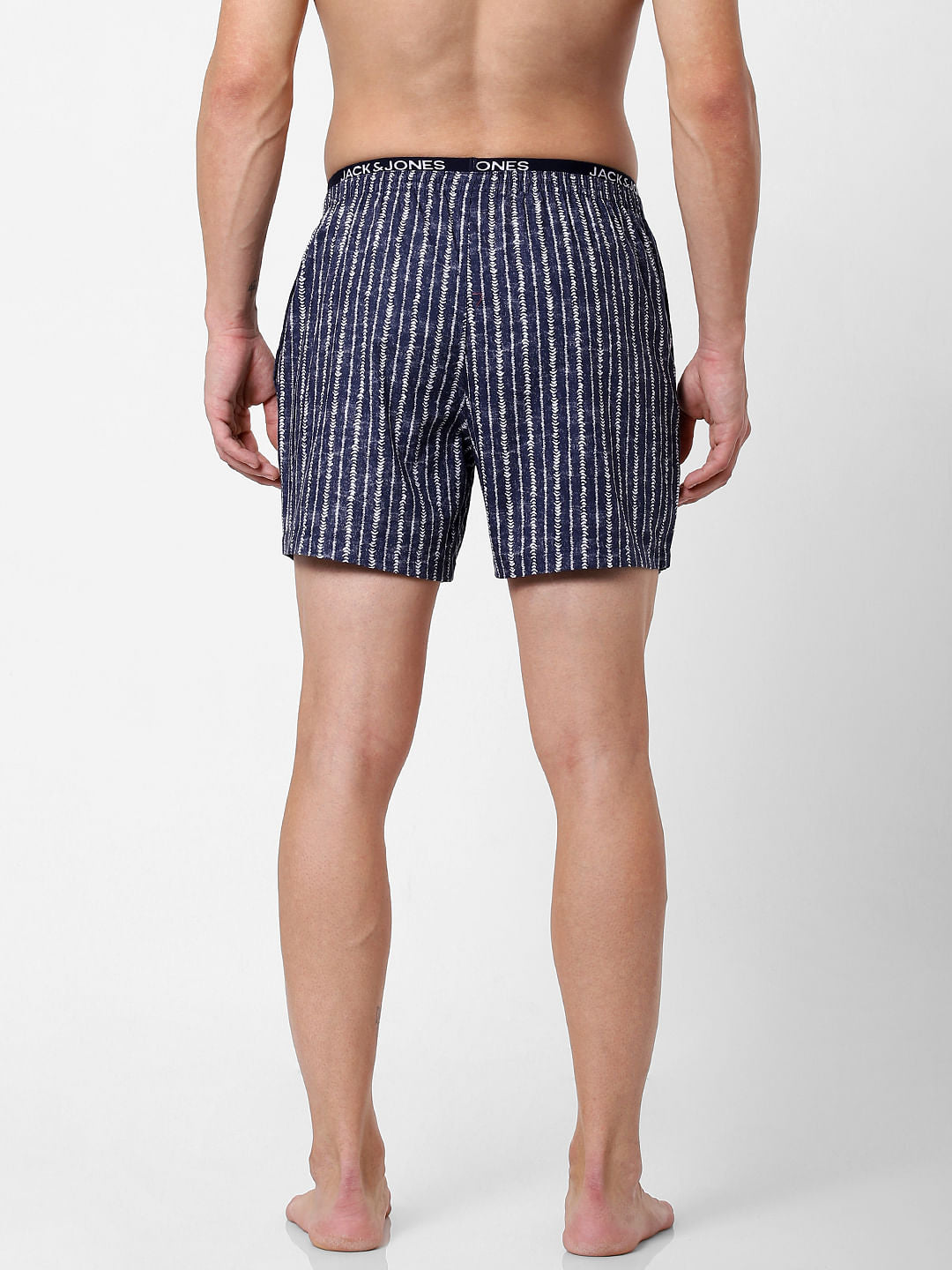 Dark Blue Striped Boxers