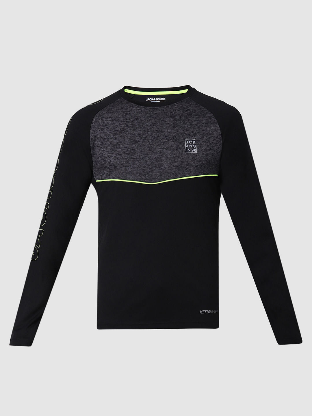 Black Colourblocked Crew Neck T-shirt
