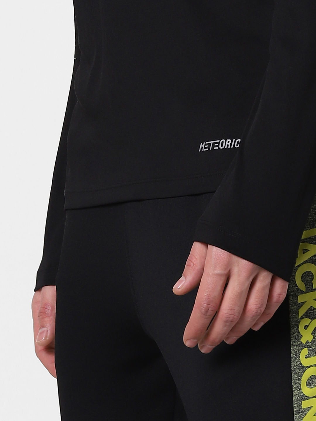 Black Colourblocked Crew Neck T-shirt