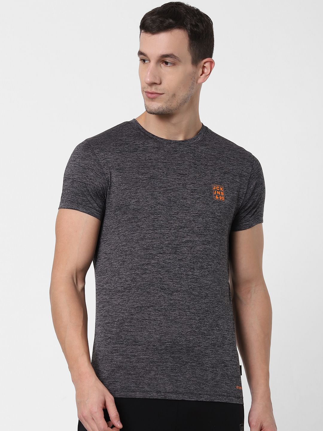 Black Logo Print Crew Neck T-shirt