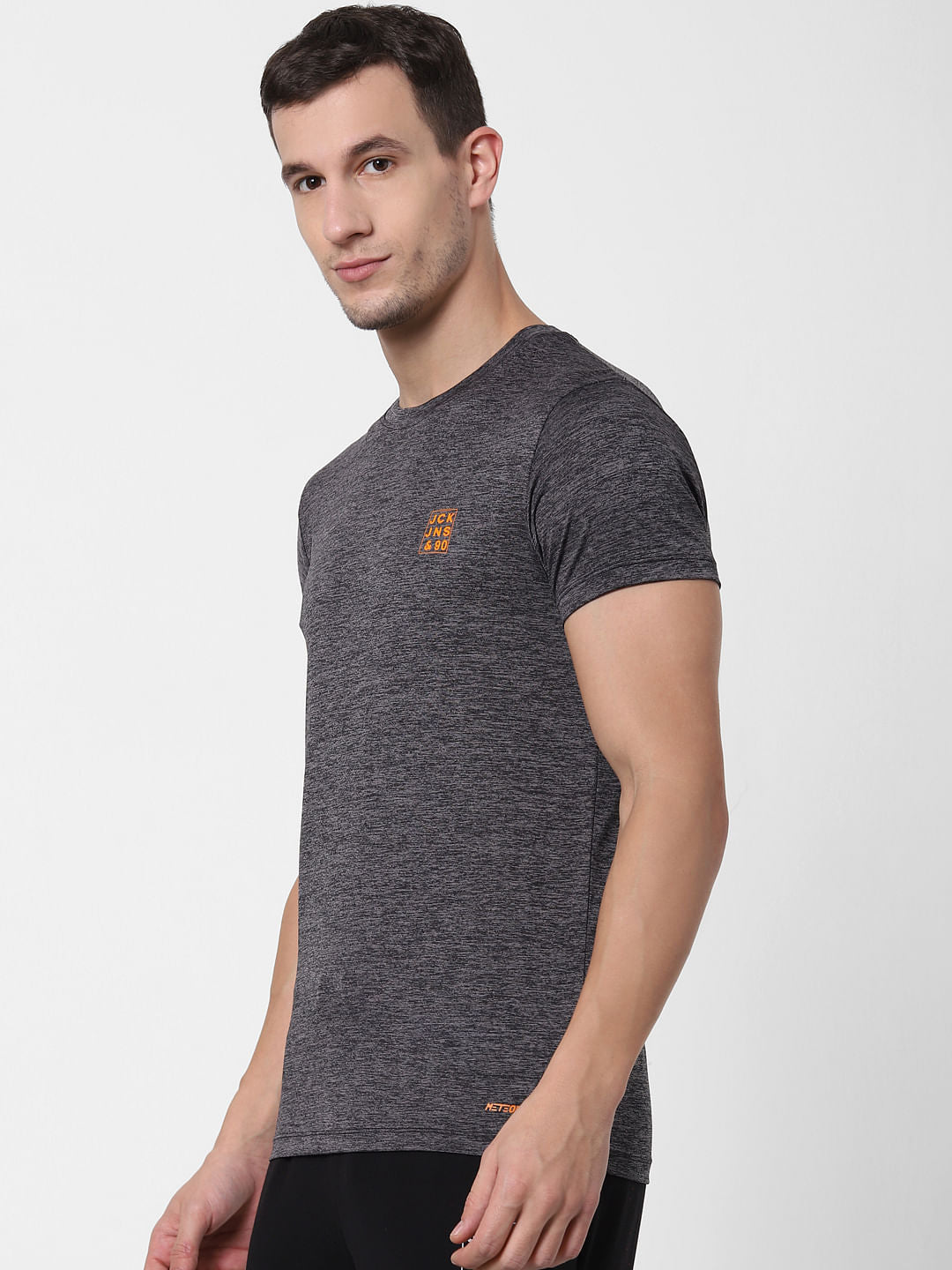 Black Logo Print Crew Neck T-shirt