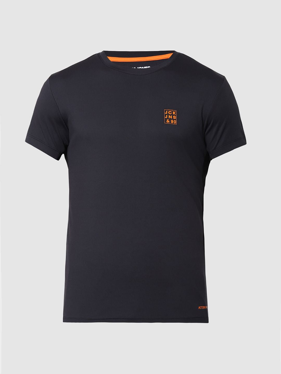 Dark Grey Logo Print Crew Neck T-shirt