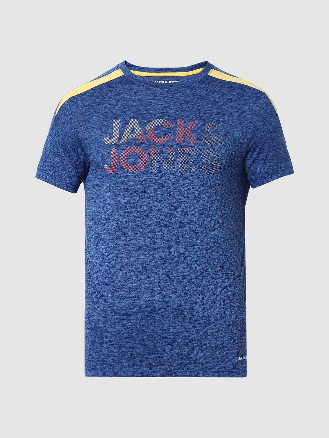Blue Logo Print Crew Neck T-shirt