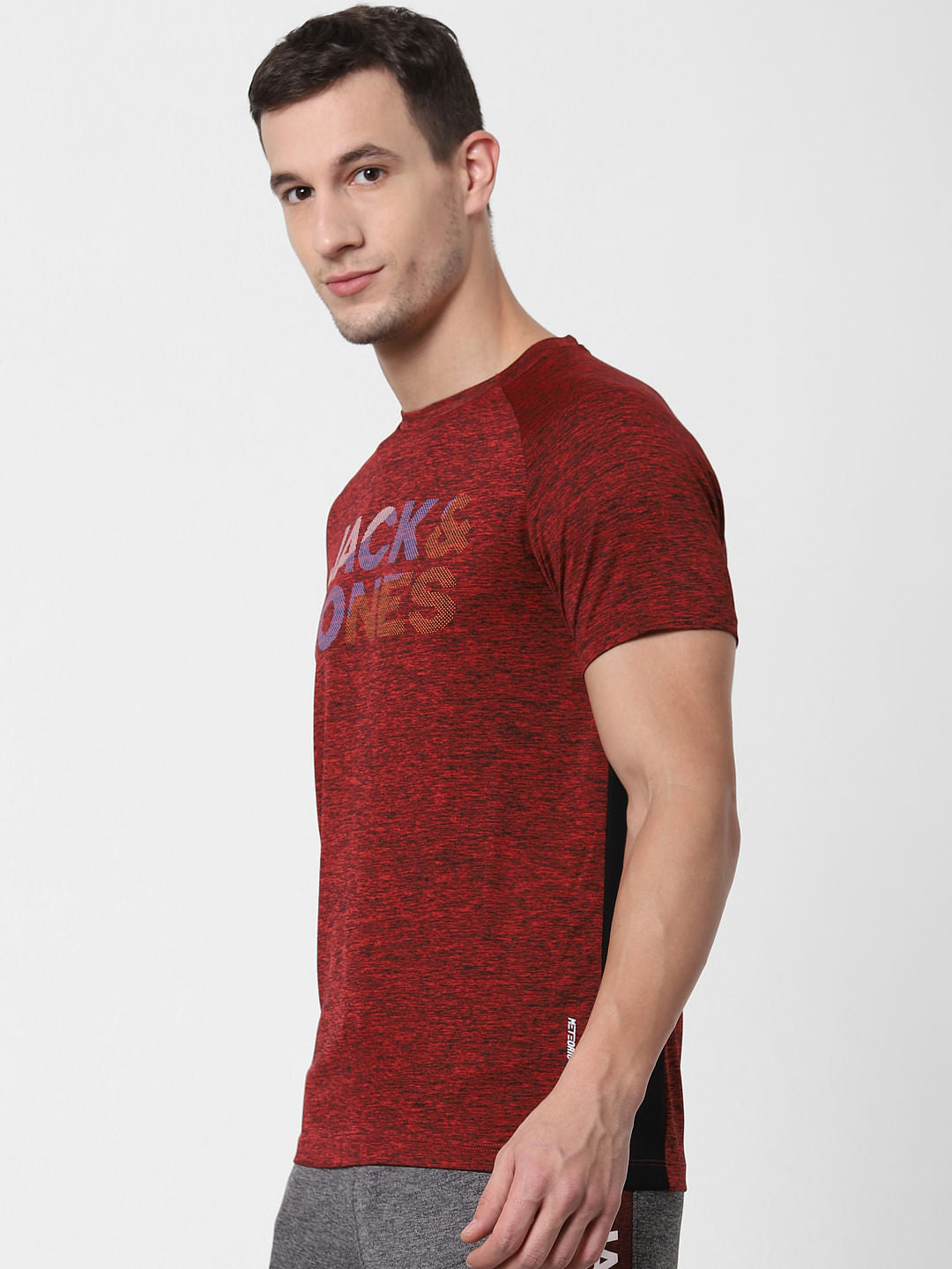 Red Logo Print Crew Neck T-shirt