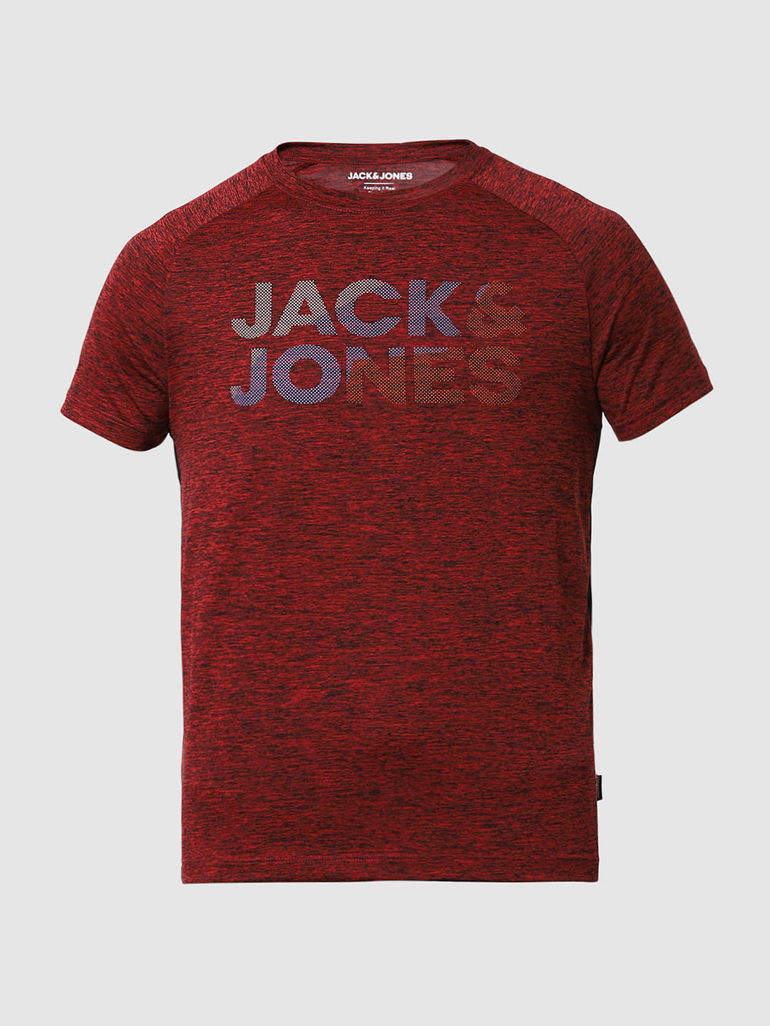 Red Logo Print Crew Neck T-shirt