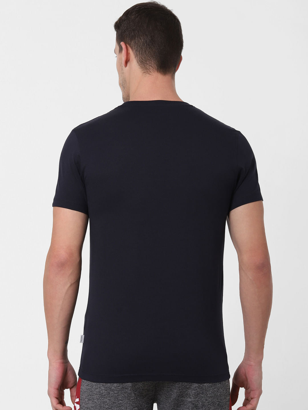 Navy Blue Logo Crew Neck T-shirt Online in India - Flat 10% Off