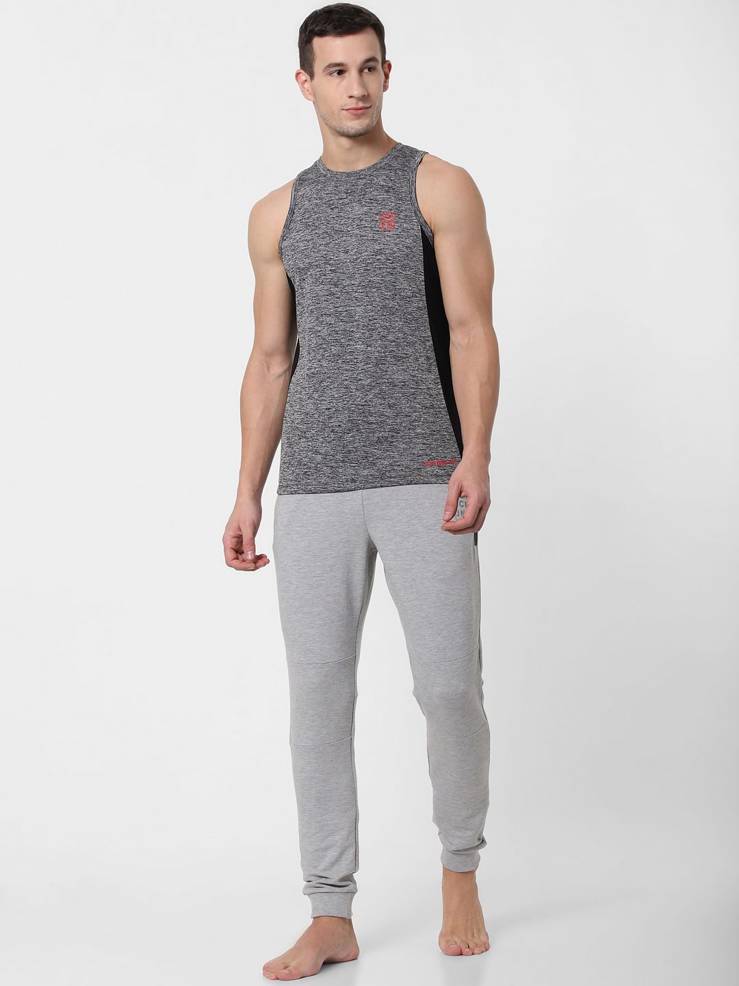 Grey Colourblocked Vest