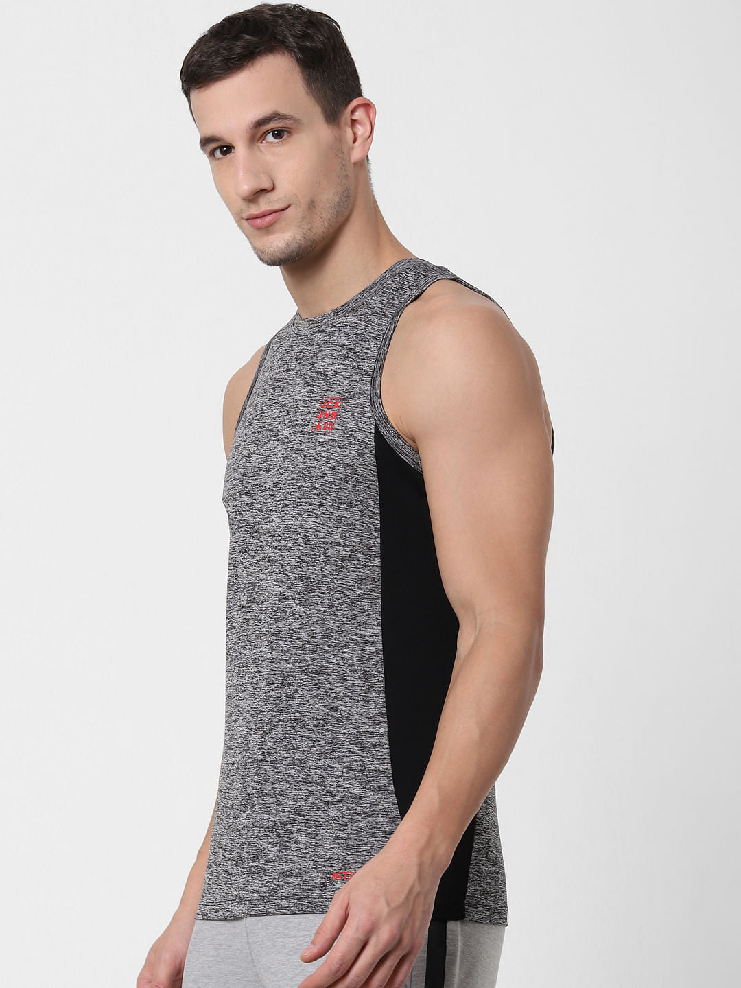 Grey Colourblocked Vest