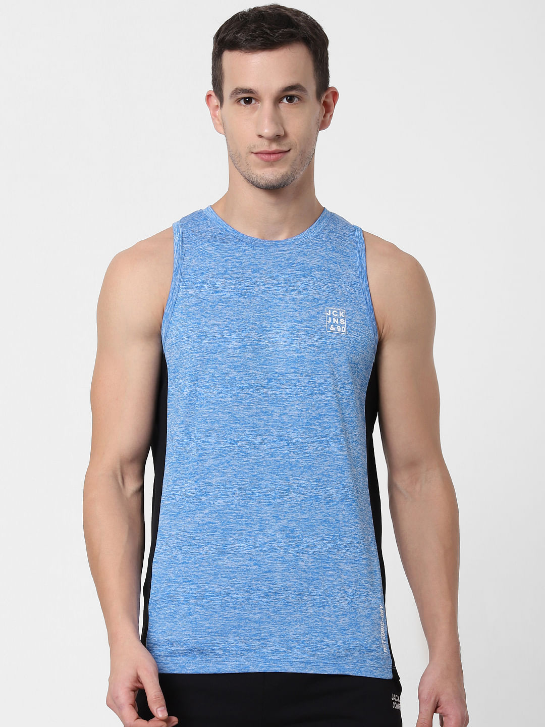 Blue Colourblocked Vest