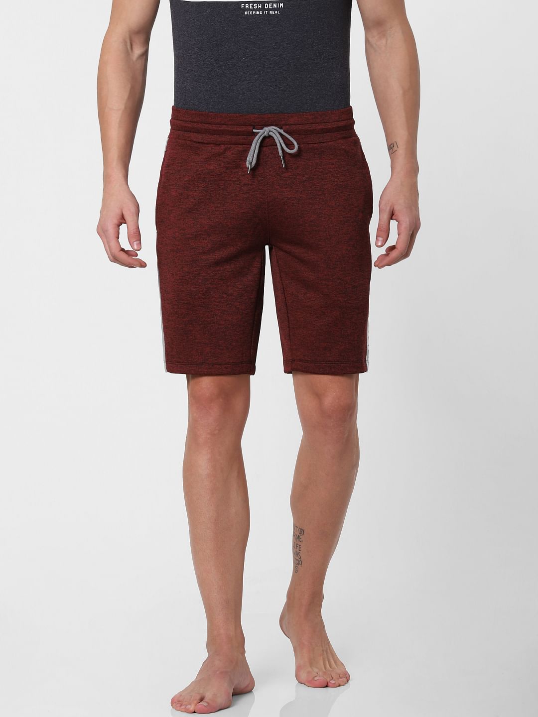 Red Tape Detail Sweatshorts