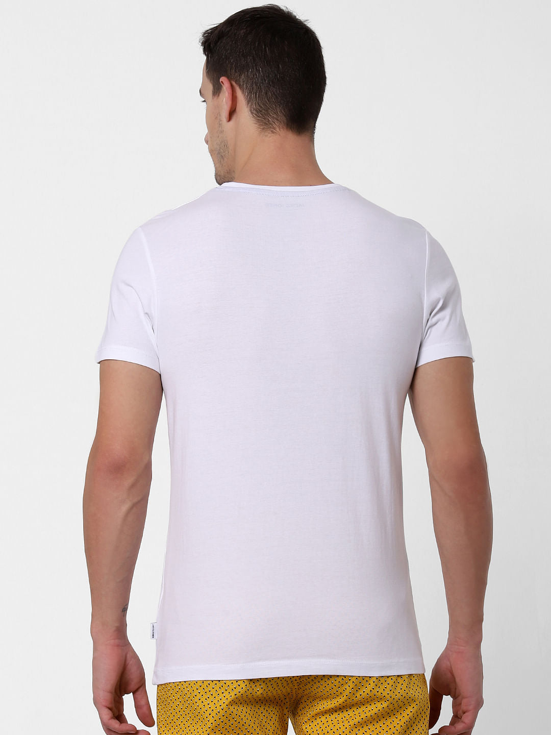 White Logo Print Crew Neck T-shirt