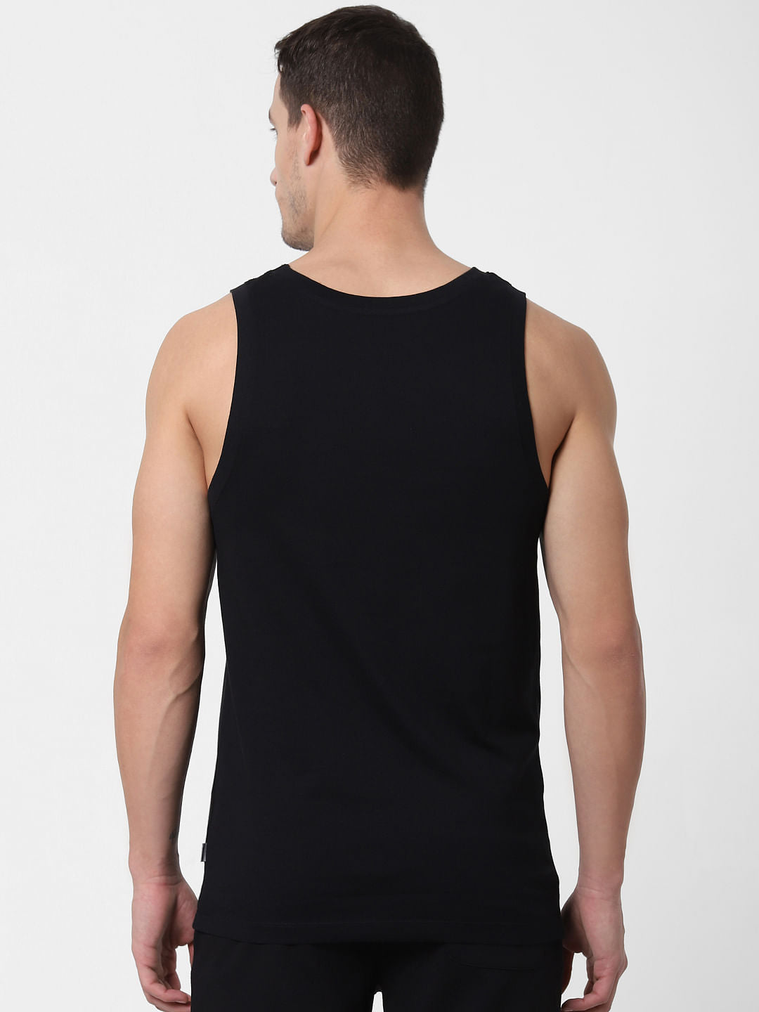 Black Logo Print Vest