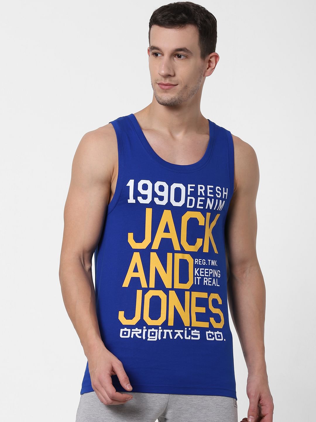 Blue Logo Print Vest