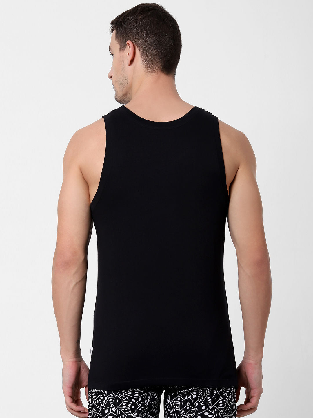 Black Logo Print Vest