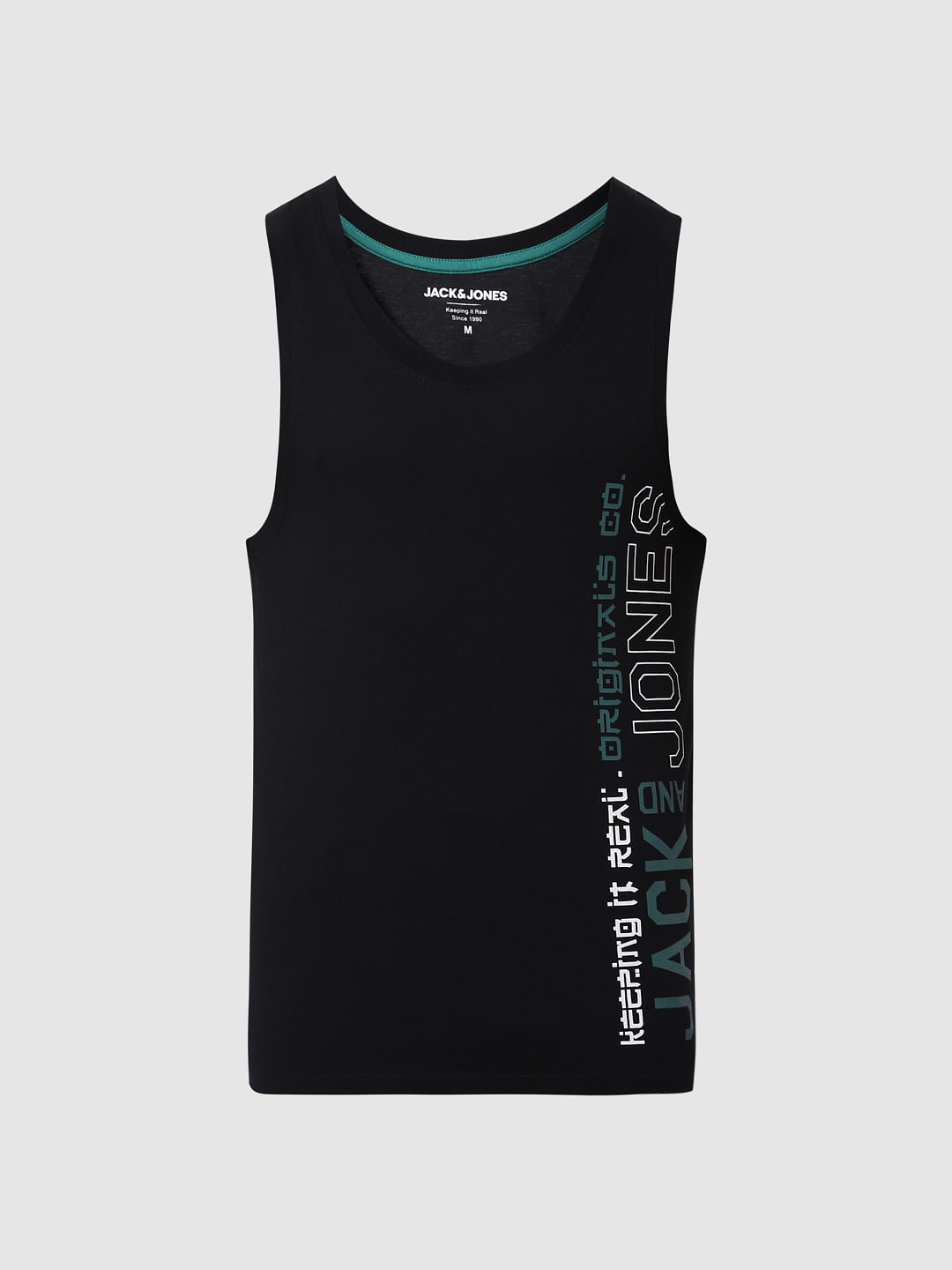 Black Logo Print Vest