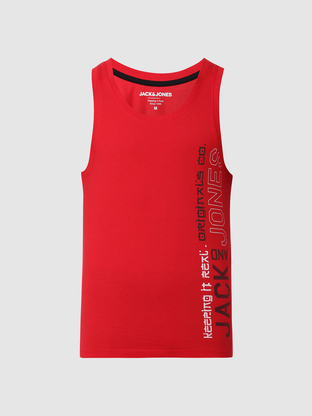 Red Logo Print Vest