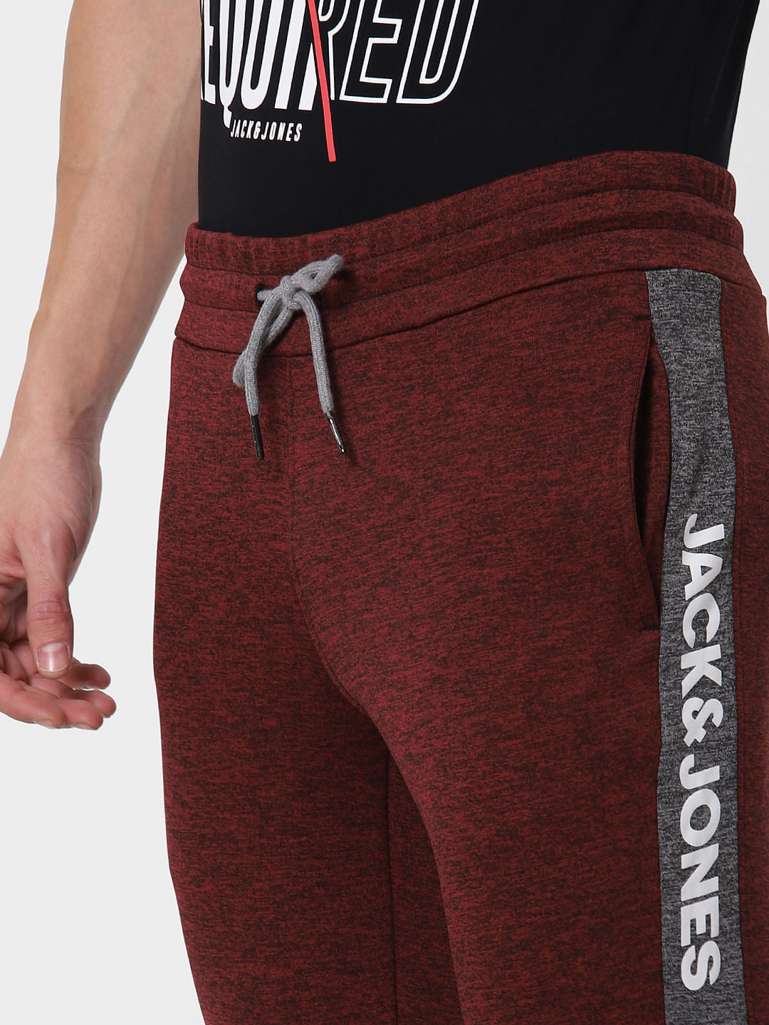 Red Tape Detail Trackpants