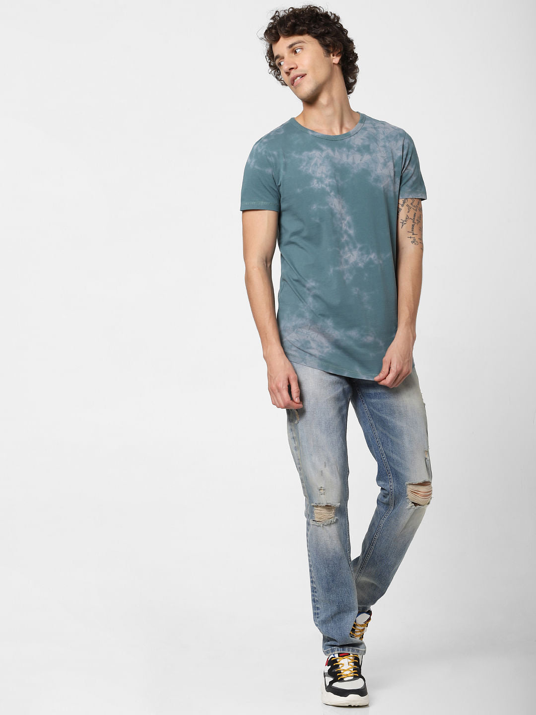 Green Tye & Dye Crew Neck T-shirt