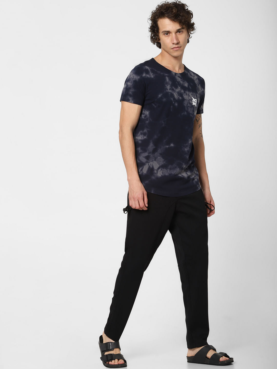 Blue Tye & Dye Crew Neck T-shirt