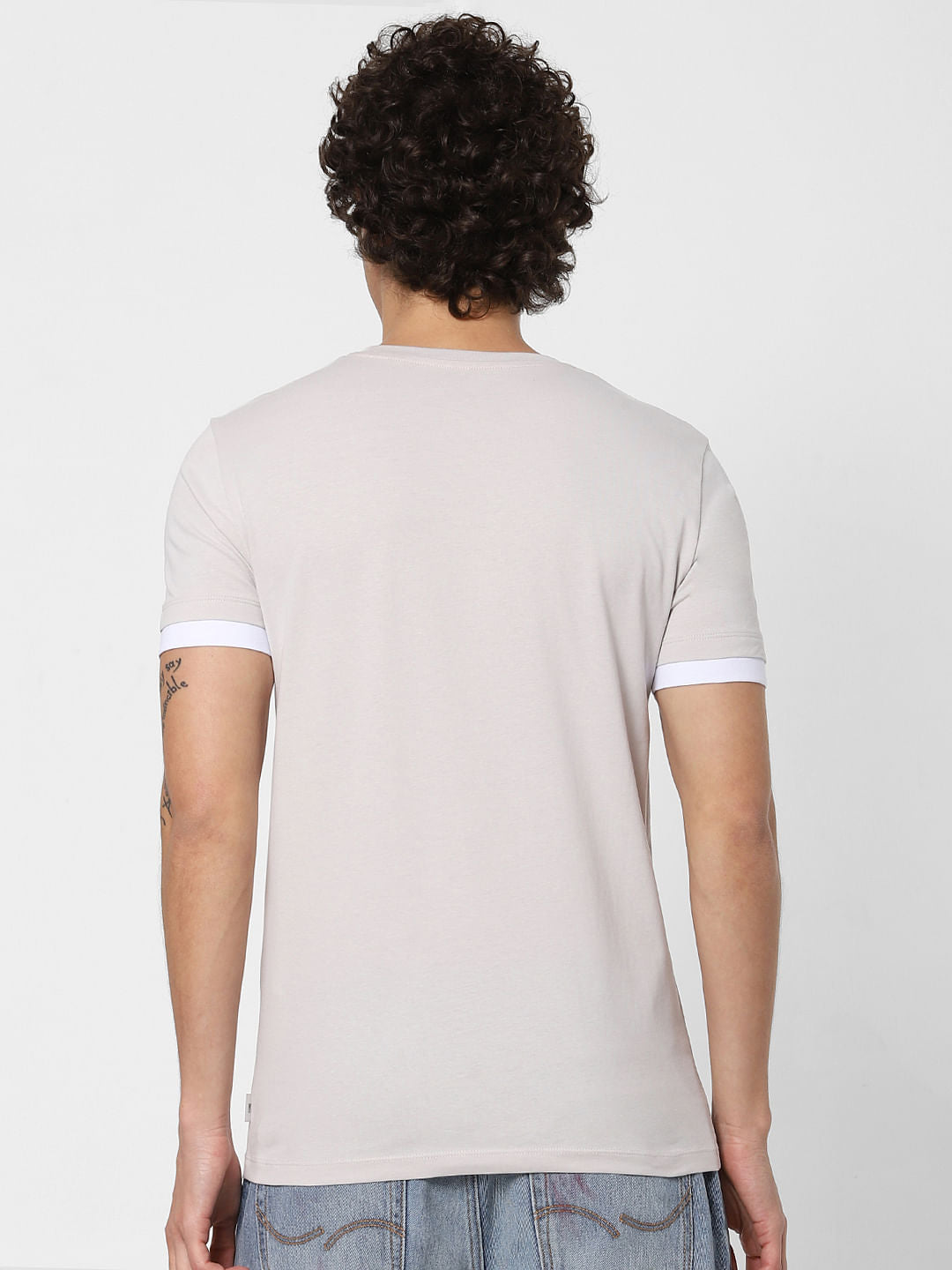 Off-White Text Print Crew Neck T-shirt